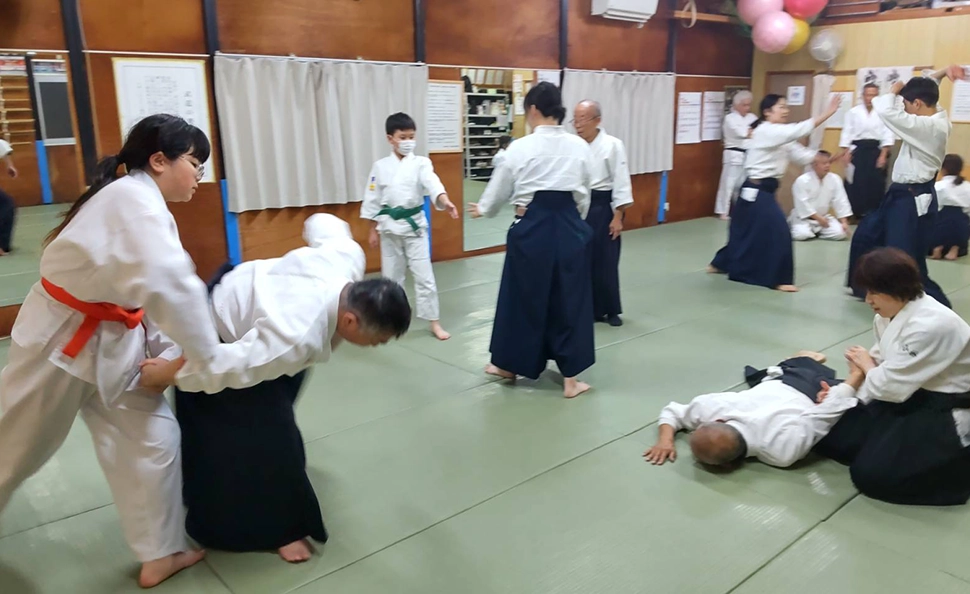 合気道花見川道場稽古の様子